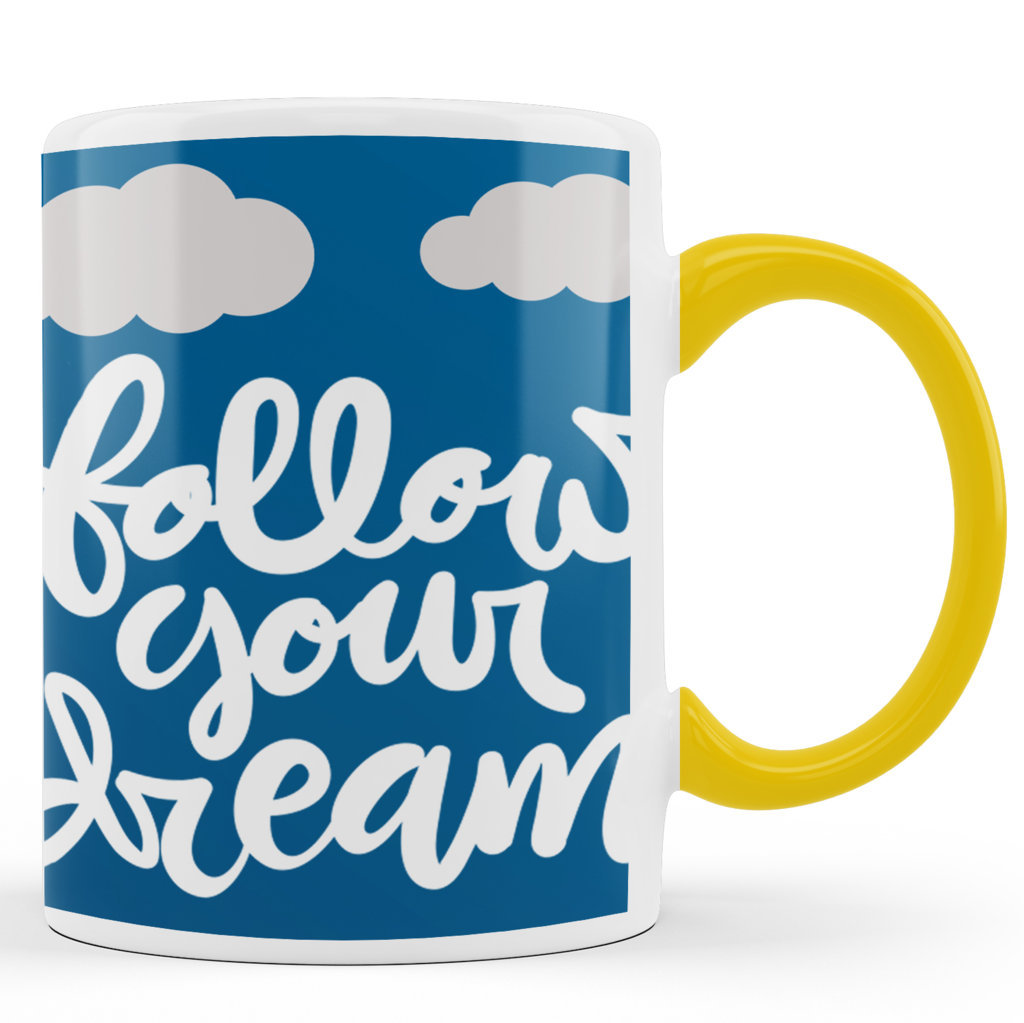 Printed Ceramic Coffee Mug | Follow Your Dreams |Motivational |  325 Ml 